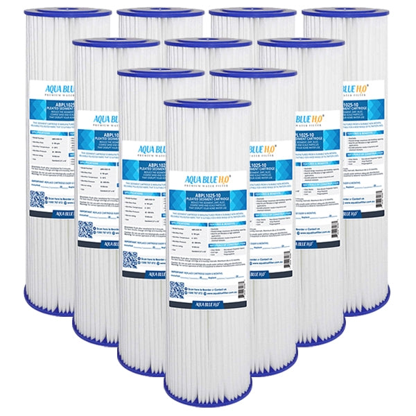 Aqua Blue H20 Washable Pleated Sediment Filter 10 x 2.5 10 Mic