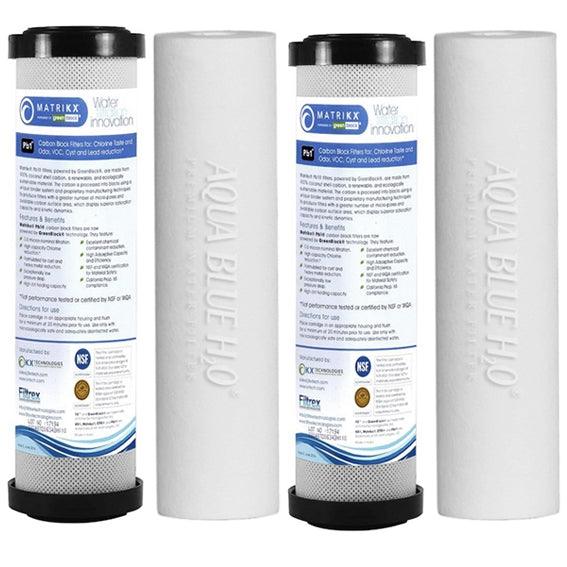 2 x 0.5 micron sediment & 2 x 0.5 micron Matrikx PB1 lead removal cartridge 10"