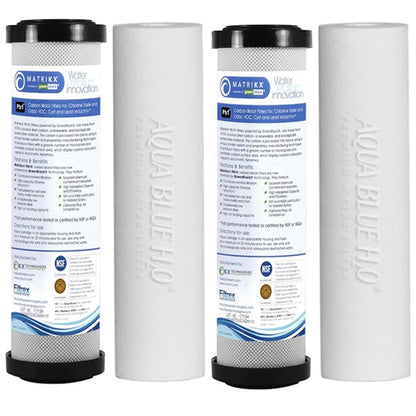 2 x 0.5 micron sediment & 2 x 0.5 micron Matrikx PB1 lead removal cartridge 10"