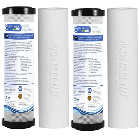 2 x 0.5 micron sediment & 2 x 0.5 micron Matrikx PB1 lead removal cartridge 10"