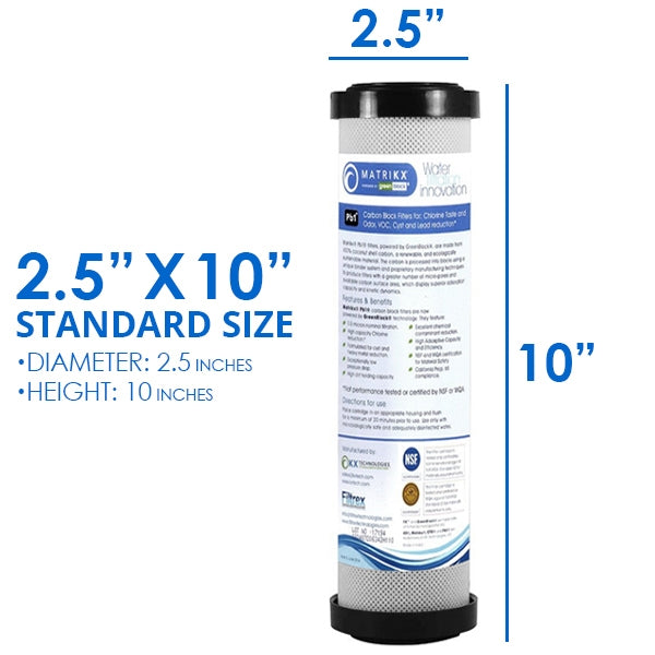 2 x 0.5 micron sediment & 2 x 0.5 micron Matrikx PB1 lead removal cartridge 10"