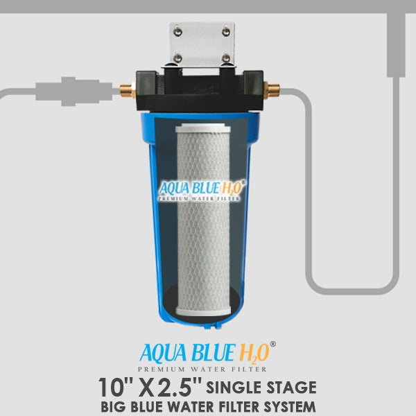 Single Water Filter System for Homes and Offices 10"X2.5" CTO Carbon Block Filter