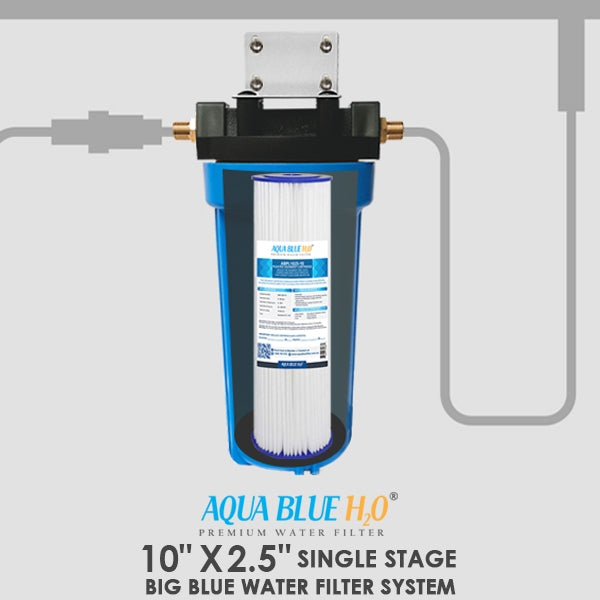 Single Water Filter System for Homes and Offices 10"X2.5" Washable Pleated Sediment Filter