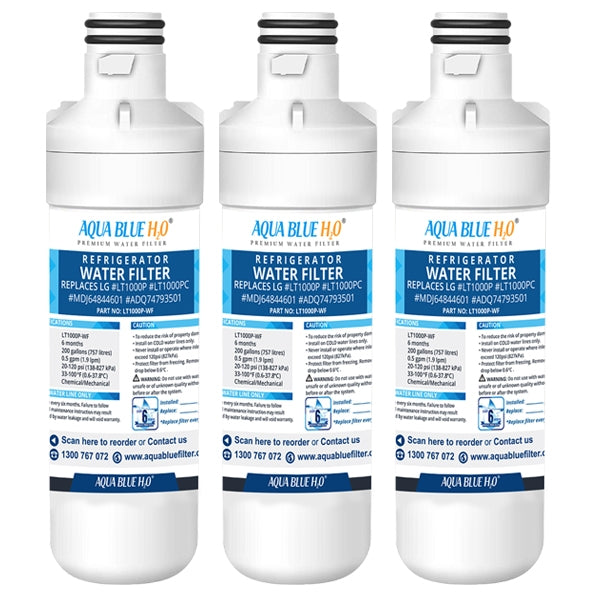 LG LT1000P, MDJ64844601, ADQ74793501 compatible water filter with LG LT120F ADQ73214404 replacing air filter