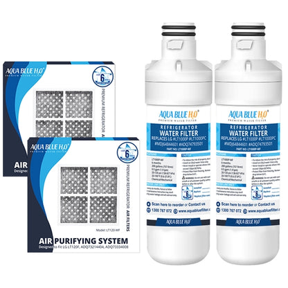 LG LT1000P, MDJ64844601, ADQ74793501 compatible water filter with LG LT120F ADQ73214404 replacing air filter