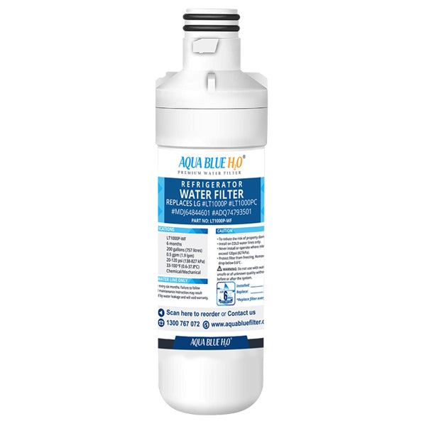 2X LG LT1000P, MDJ64844601, ADQ74793501 compatible water filter with LG LT120F ADQ73214404 replacing air filter