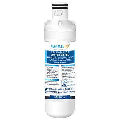 2X LG LT1000P, MDJ64844601, ADQ74793501 compatible water filter with LG LT120F ADQ73214404 replacing air filter