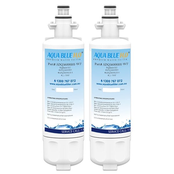 2x LG LT700P / ADQ36006101 Fridge Water Filters by Aqua Blue H20 - WATER FILTER DISTRIBUTORS