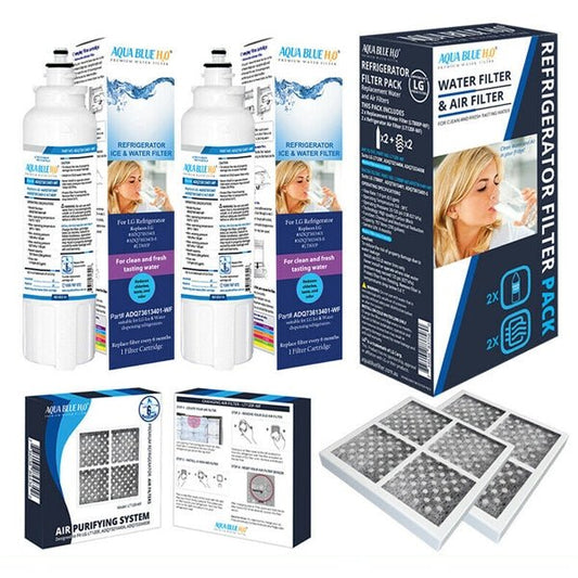 2X LG LT800P - WF ADQ73613401Filter with 2X LG LT120F Replacing Air Filter - Refrigerator Filter Pack - WATER FILTER DISTRIBUTORS