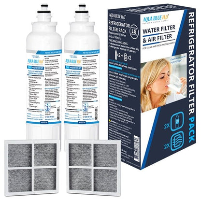 2X LG LT800P - WF ADQ73613401Filter with 2X LG LT120F Replacing Air Filter - Refrigerator Filter Pack - WATER FILTER DISTRIBUTORS