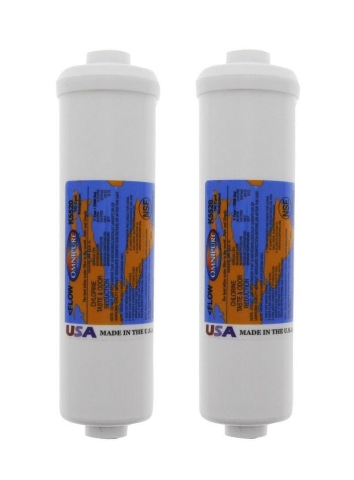 2X OMNIPURE IL150Q Inline Fridge Water Filter Cartridge 10 - 1/4 inch 1 Micron - WATER FILTER DISTRIBUTORS