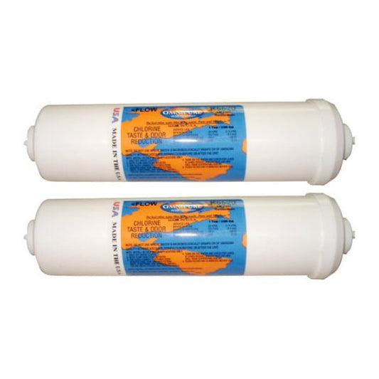 2X Omnipure K5520 JJ 1/4" QC Straight Carbon Block Inline Filter - WATER FILTER DISTRIBUTORS