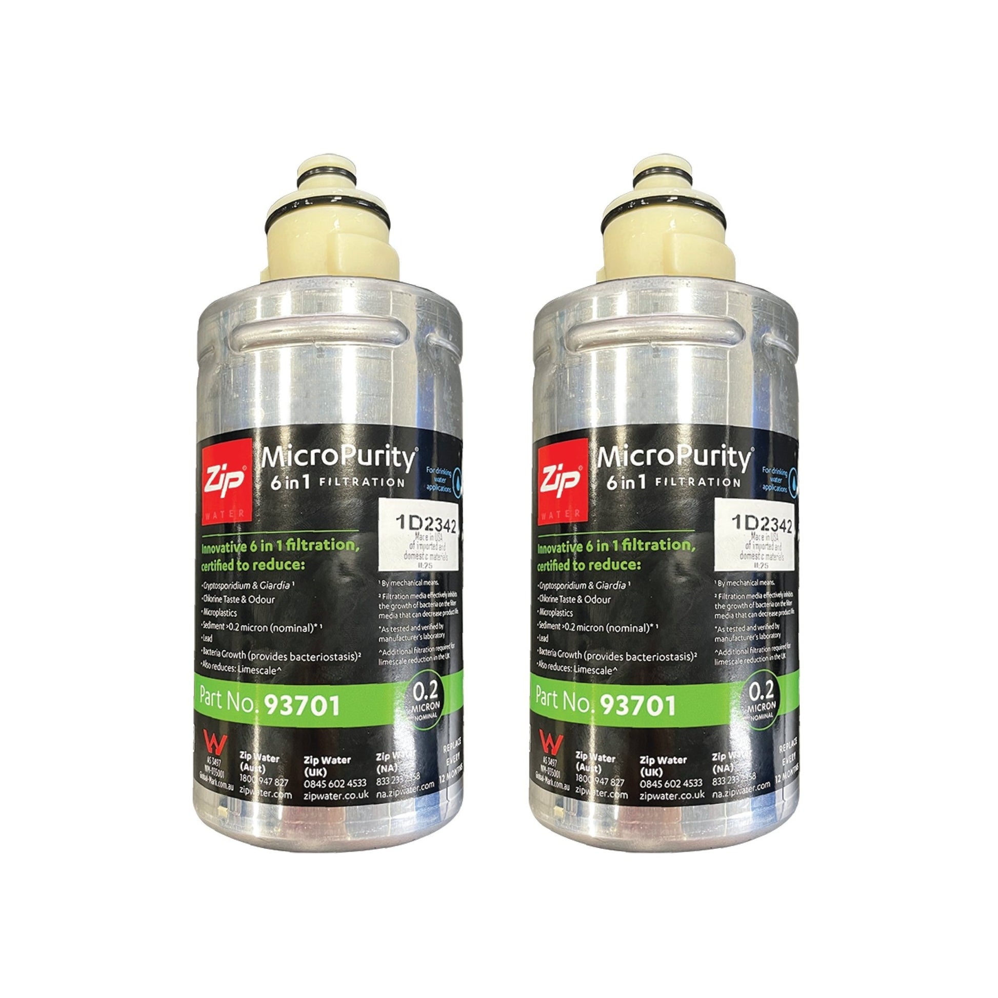 2X Zip MicroPurity 93701 Residential Hydrotap 0.2 Micron - WATER FILTER DISTRIBUTORS