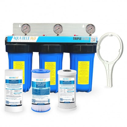 3 Stage Big Blue Whole House System including Cartridge - WATER FILTER DISTRIBUTORS
