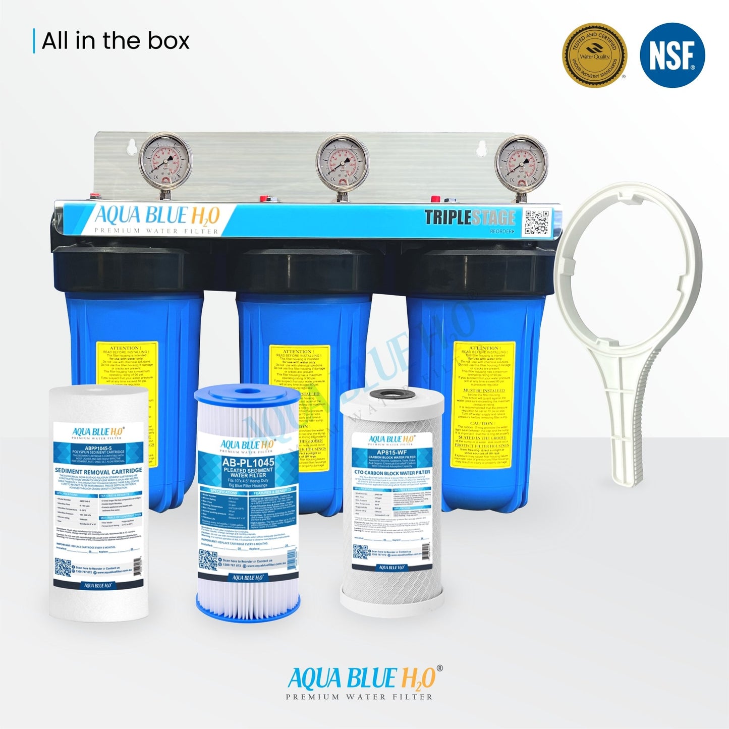 3 Stage Big Blue Whole House System including Cartridge - WATER FILTER DISTRIBUTORS