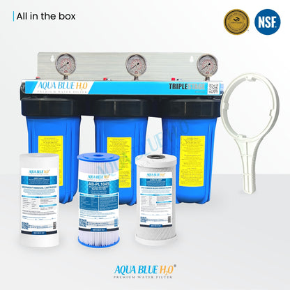 3 Stage Big Blue Whole House System including Cartridge - WATER FILTER DISTRIBUTORS
