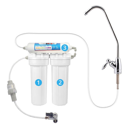 3 Stage Under sink water filter with Alkaline - WATER FILTER DISTRIBUTORS