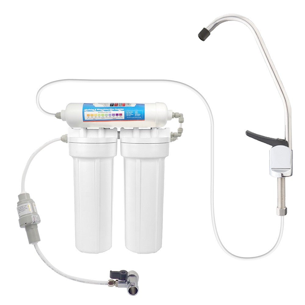 3 Stage Under sink water filter with Alkaline - WATER FILTER DISTRIBUTORS