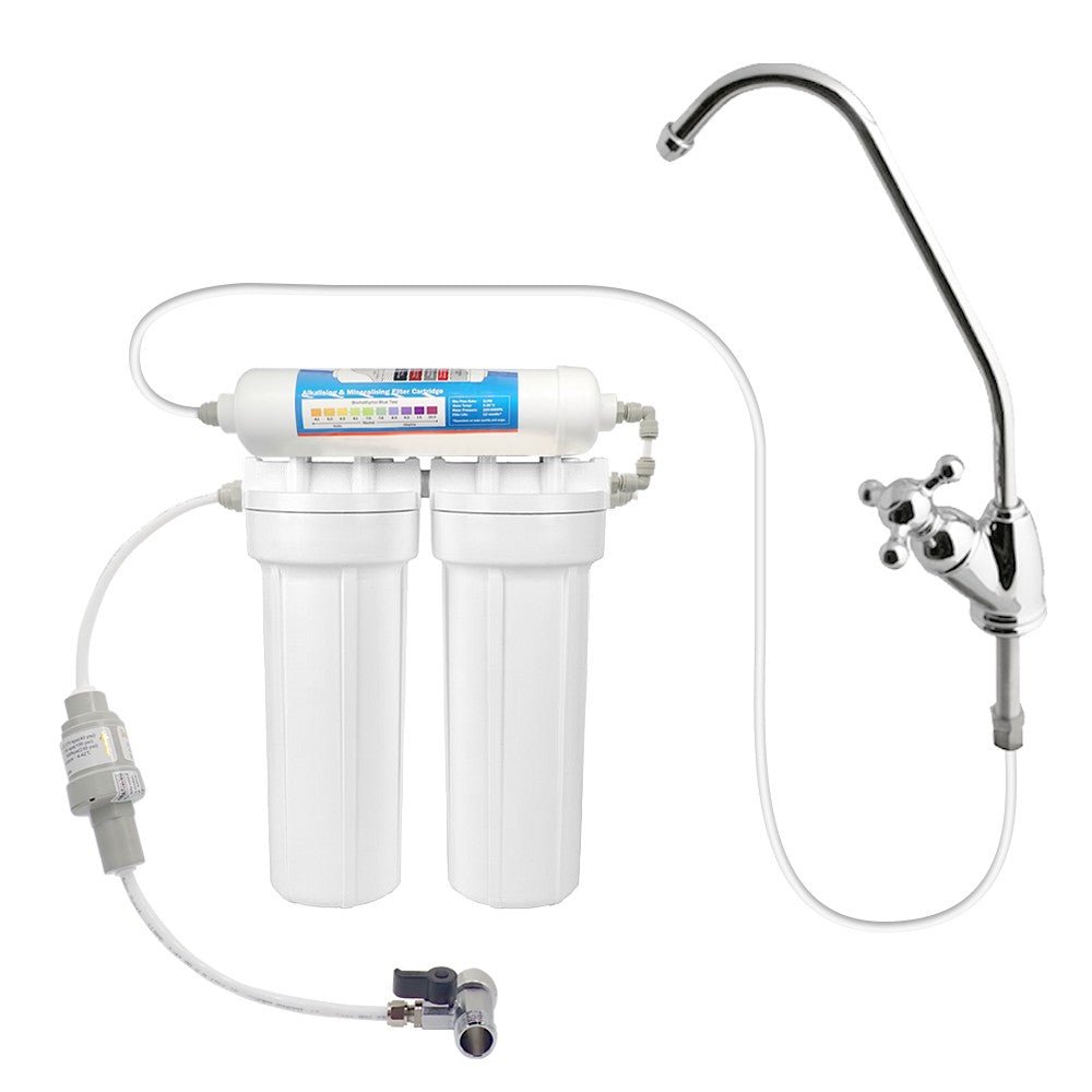 3 Stage Under sink water filter with Alkaline - WATER FILTER DISTRIBUTORS