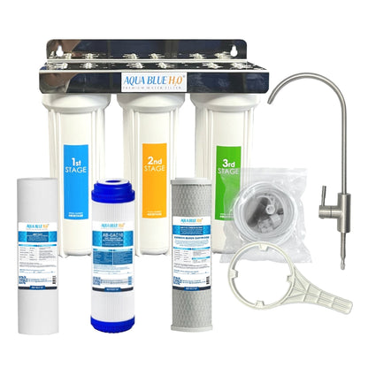 3 stage Undersink water complete filter system All in one DIY Set - WATER FILTER DISTRIBUTORS