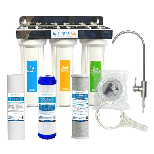 3 stage Undersink water complete filter system All in one DIY Set - WATER FILTER DISTRIBUTORS