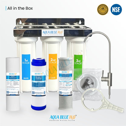 3 stage Undersink water complete filter system All in one DIY Set - WATER FILTER DISTRIBUTORS