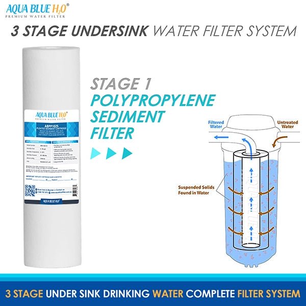 3 stage Undersink water complete filter system All in one DIY Set - WATER FILTER DISTRIBUTORS