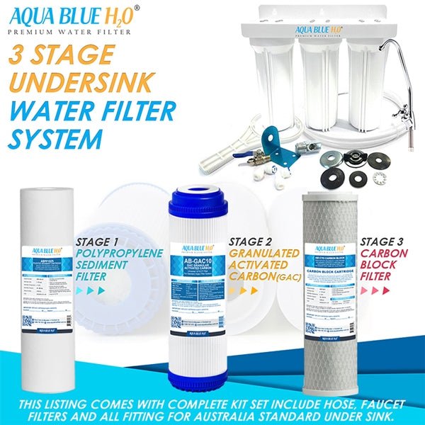 3 stage Undersink water complete filter system All in one DIY Set - WATER FILTER DISTRIBUTORS