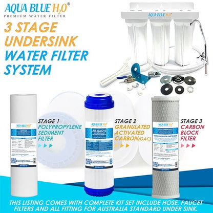 3 stage Undersink water complete filter system All in one DIY Set - WATER FILTER DISTRIBUTORS