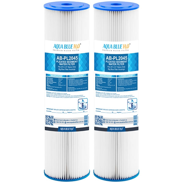 20" x 4.5" Whole House Big Blue Pleated Sediment Water Filter Replacement Cartridge for Rain Water Tank or Wholehouse