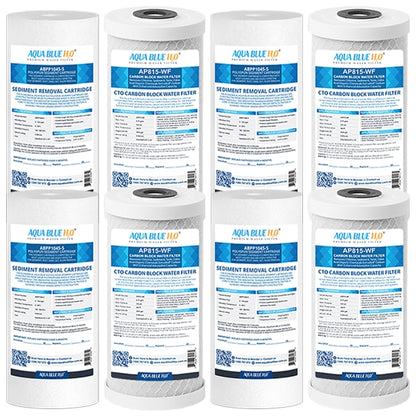 Compatible with Puretec WH2 30 Replacement Water Filters Sediment PX05MP1, Carbon Block CB10MP1