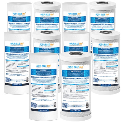 Compatible with Puretec WH2 30 Replacement Water Filters Sediment PX05MP1, Carbon Block CB10MP1