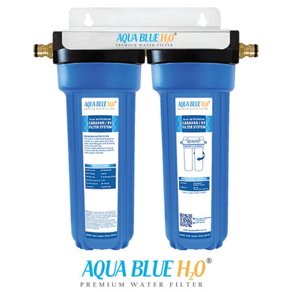 Twin Caravan & RV Water Filter System with Sediment & Carbon Filter