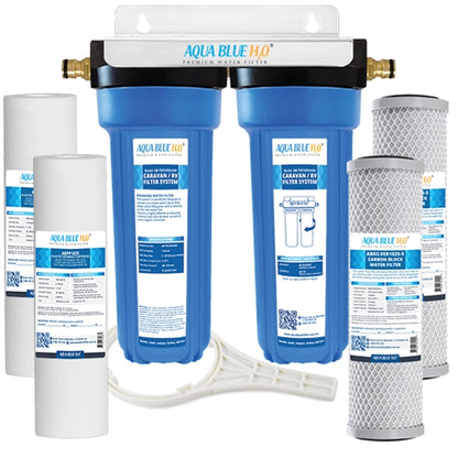 Twin Caravan & RV Water Filter System with Sediment & Carbon Filter