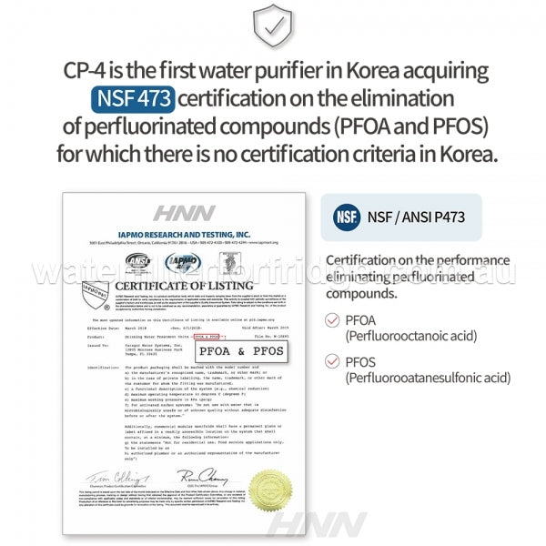 Under-sink water filtration system Paragon Water Filter CP-4