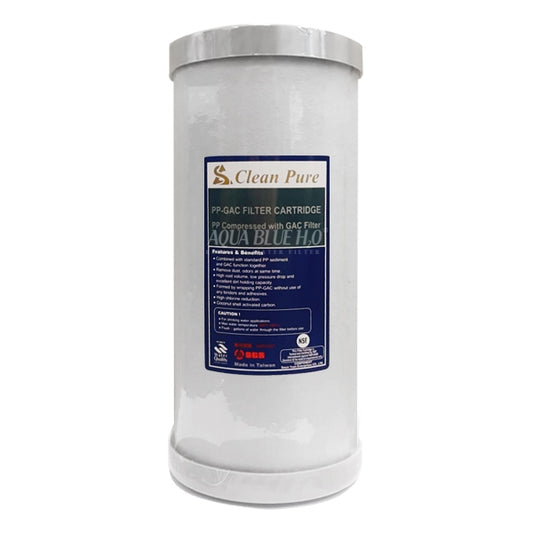 Whole House  10” x 4.5" Dual Stage PP Sediment Compressed with GAC Filter