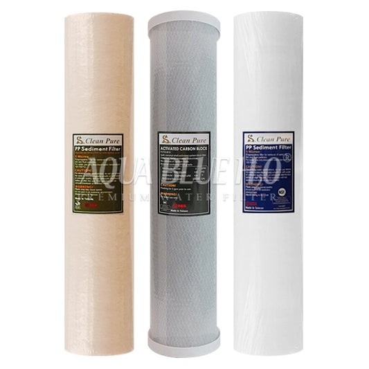 20"X4.5" Replacement Cartridge Pack - PP Sediment supported with NANO-ZINC, Activated Carbon Block, Sediment Filter