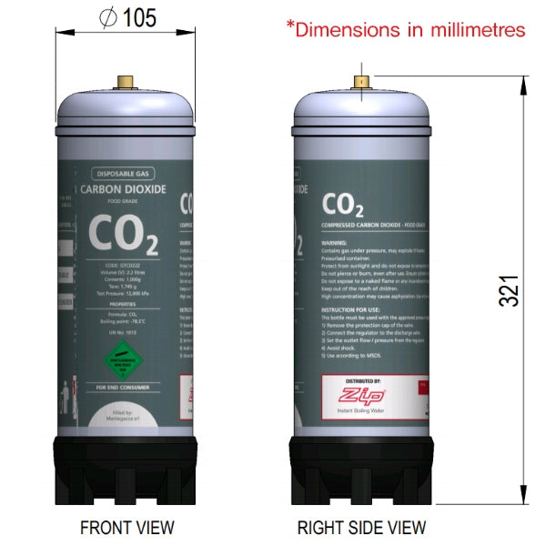 ZIP 93702 Replacement Water Filter Cartridge with Zip 91295 Sparkling Replacement Cartridge