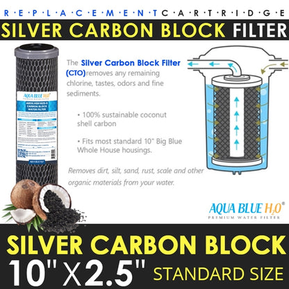 Twin Caravan & RV Water Filter System with Sediment & Silver Carbon Block Filter