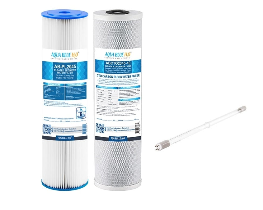 Puretec Hybrid G7 Replacement Water Filter Cartridges PL05MP2 DP10MP2 20" with RL6 46W Hybrid UV Replacement Lamp