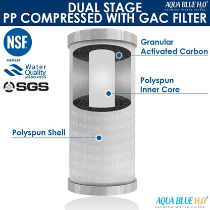 Puretec DP101 Dual Carbon Water Filter Cartridge 2.5 x 10 inch 10 Micron