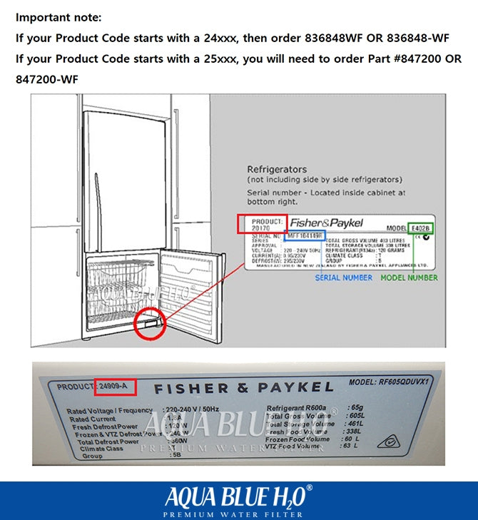 Fisher & Paykel R0185011 Fridge Model 836848/13040210 Replacement Filter Part