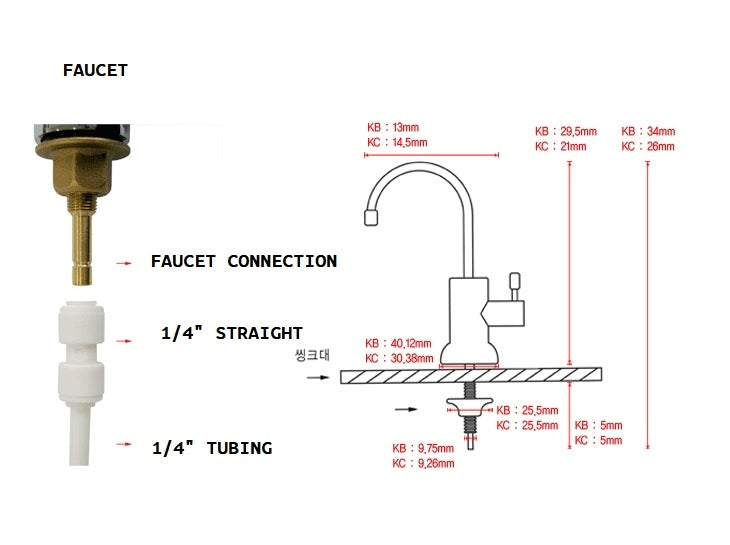 Faucet K Drinking Water Filter Tap Chrome Plated faucets round handle