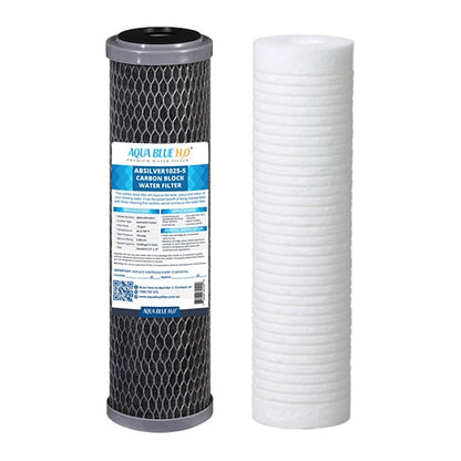 Twin Caravan & RV Water Filter System with Sediment & Silver Carbon Block Filter