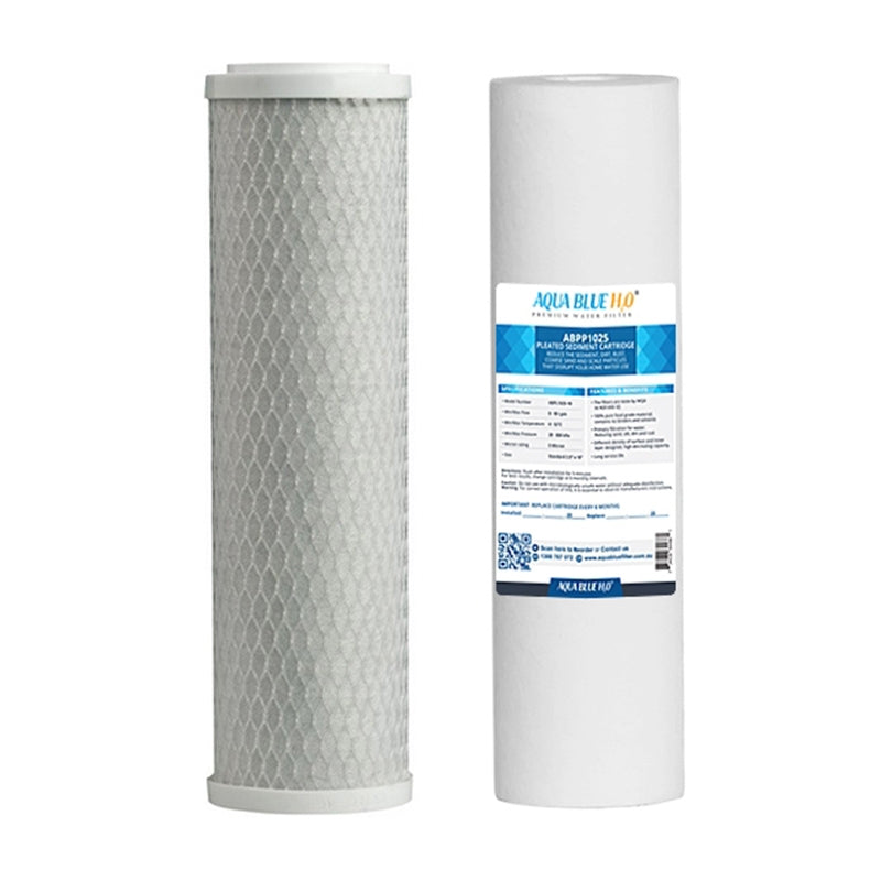 Twin Caravan & RV Water Filter System with Sediment & Silver Carbon Block Filter