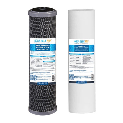 Twin Caravan & RV Water Filter System with Sediment & Silver Carbon Block Filter