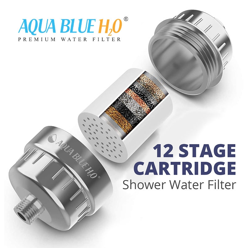 AQUA BLUE H20 High Output Chlorine Removing Showerhead Filtration System