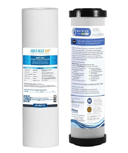 Twin Caravan & RV Water Filter System with Sediment & Silver Carbon Block Filter