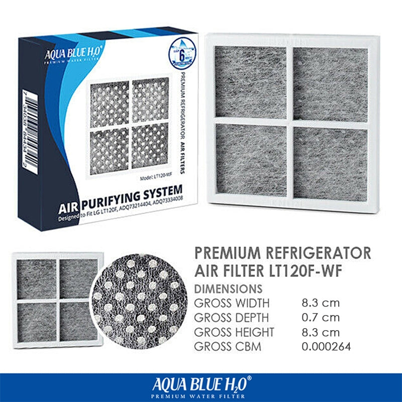 LG LT1000P, MDJ64844601, ADQ74793501 compatible water filter with LG LT120F ADQ73214404 replacing air filter