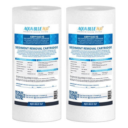 Aqua Blue H20 10x4.5 Polyspun polyproylene sediment cartridge 5Mic water filter
